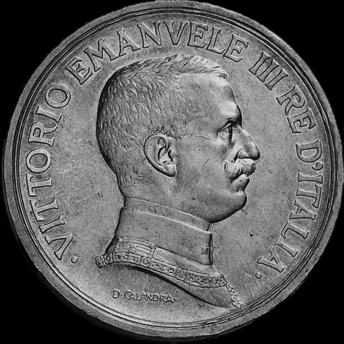 5 lire quadriga briosa Vittorio Emanuele III