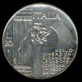 20 lire elmetto Vittorio Emanuele III