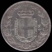 5 lire stemma Umberto I